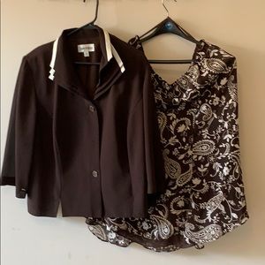 Two piece polyester skirt with top